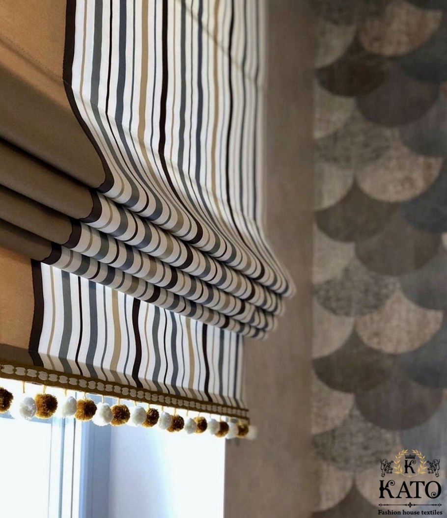 Римская штора с бахромой