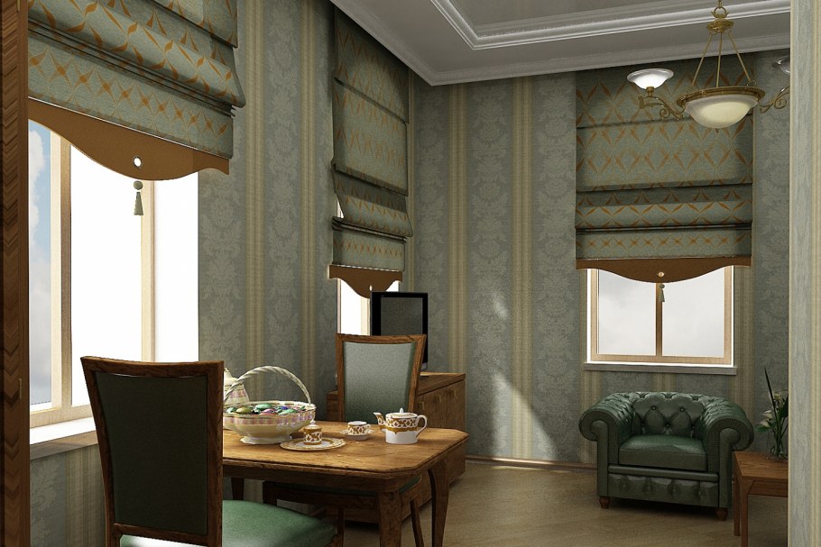 Римские шторы в классическом стиле