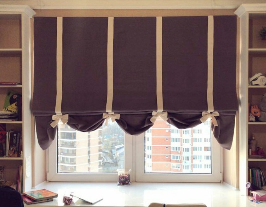 Римские шторы на завязках