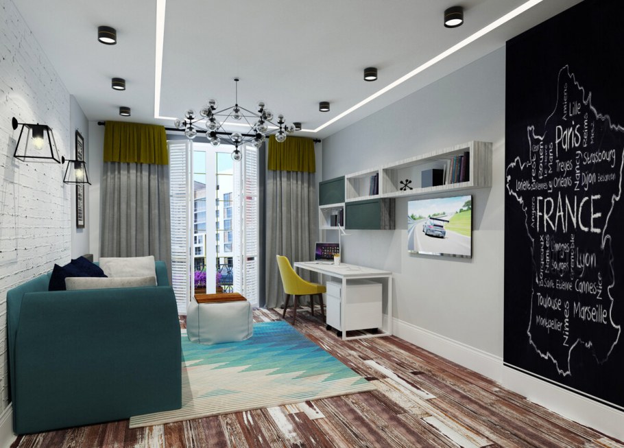 Освещение в комнате подростка