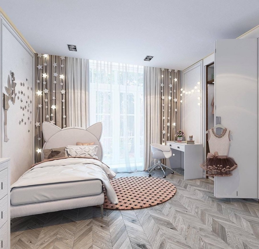 Комната для девочки в светлых тонах