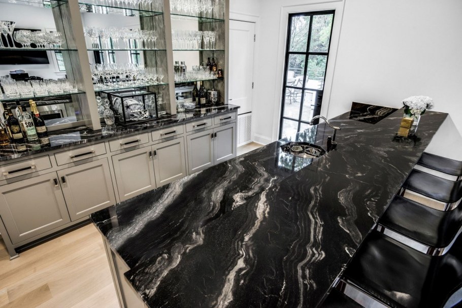 Черный мрамор слэб