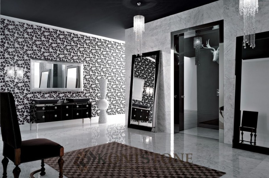 Черно-серебряный интерьер