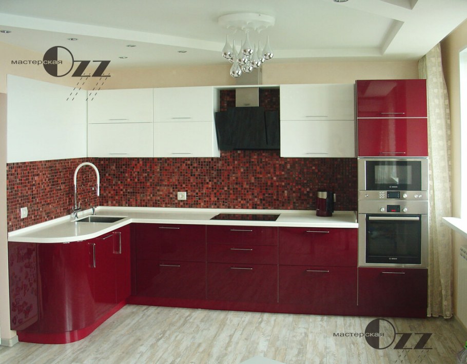 Кухня цвет корица