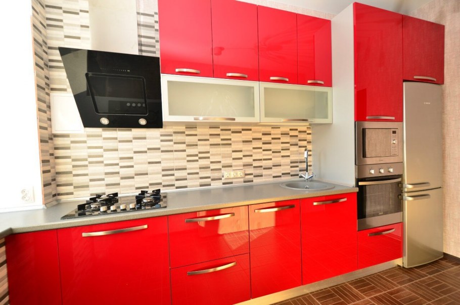 Кухня красный глянец