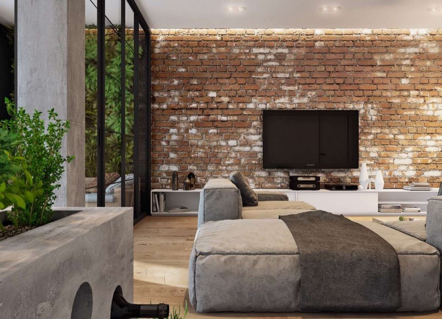 Loft Interior Design кирпич