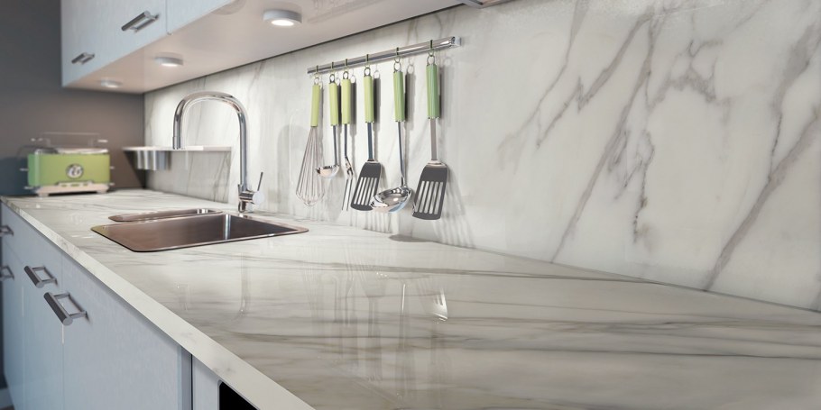 Фартук для кухни мрамор