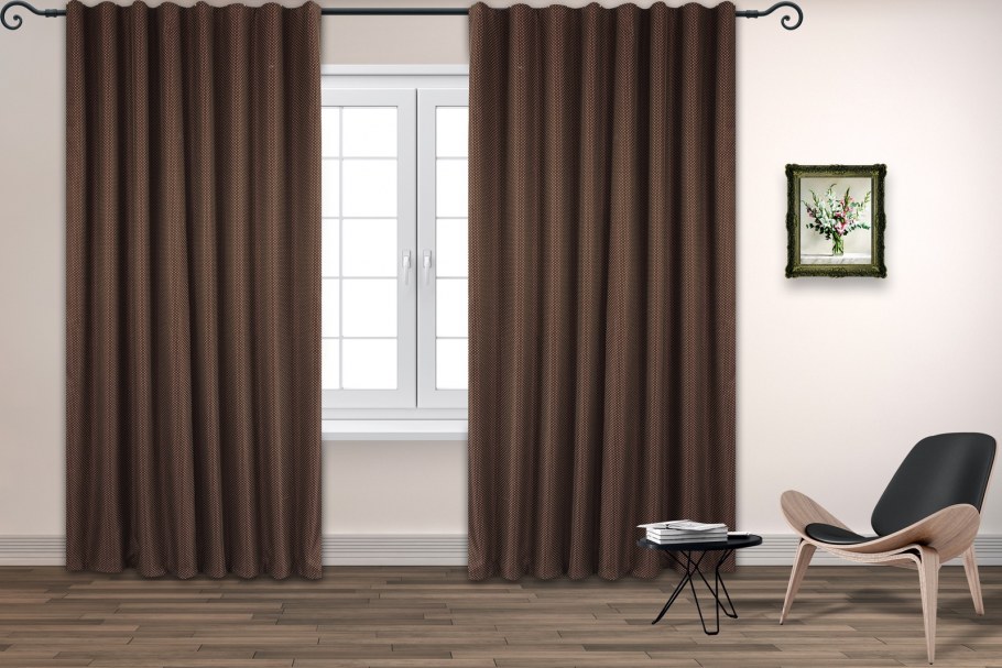 Портьера MIAMOZA SPOINT 752v 260х200см, коричневый