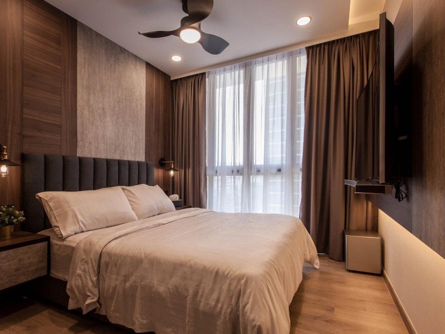 Спальня в коричневых тонах