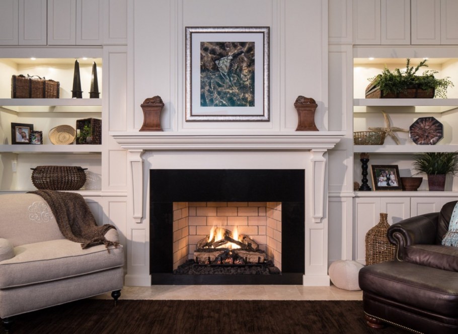 Угловой камин в интерьере