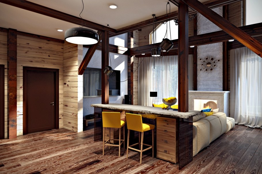 Дом из бруса в стиле лофт