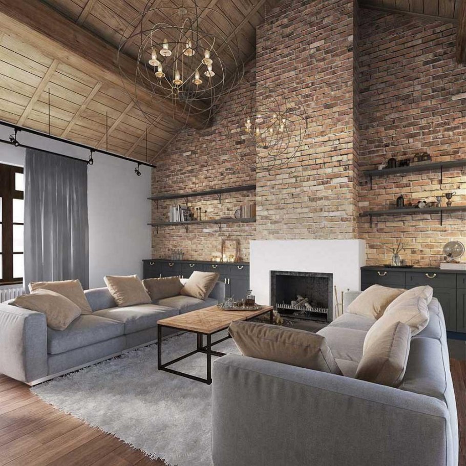 Гостиная лофт