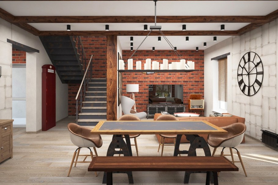 Загородный дом в стиле лофт