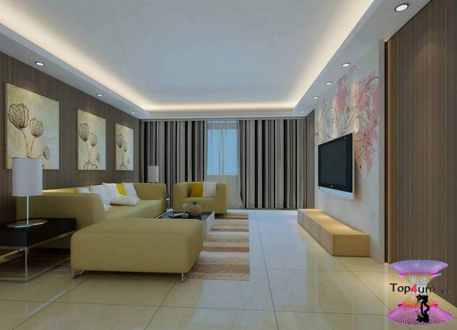 Натяжные потолки в гостиную