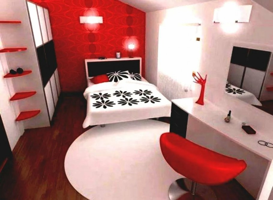 Красно черная спальня