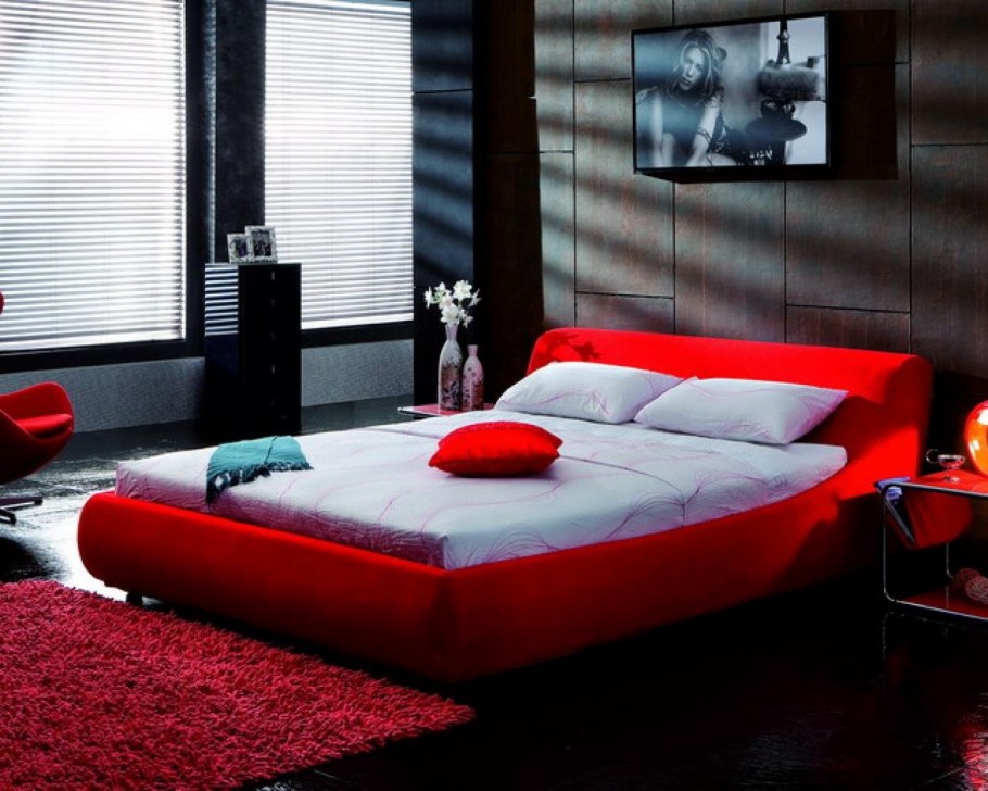 Спальня в черно Красном цвете