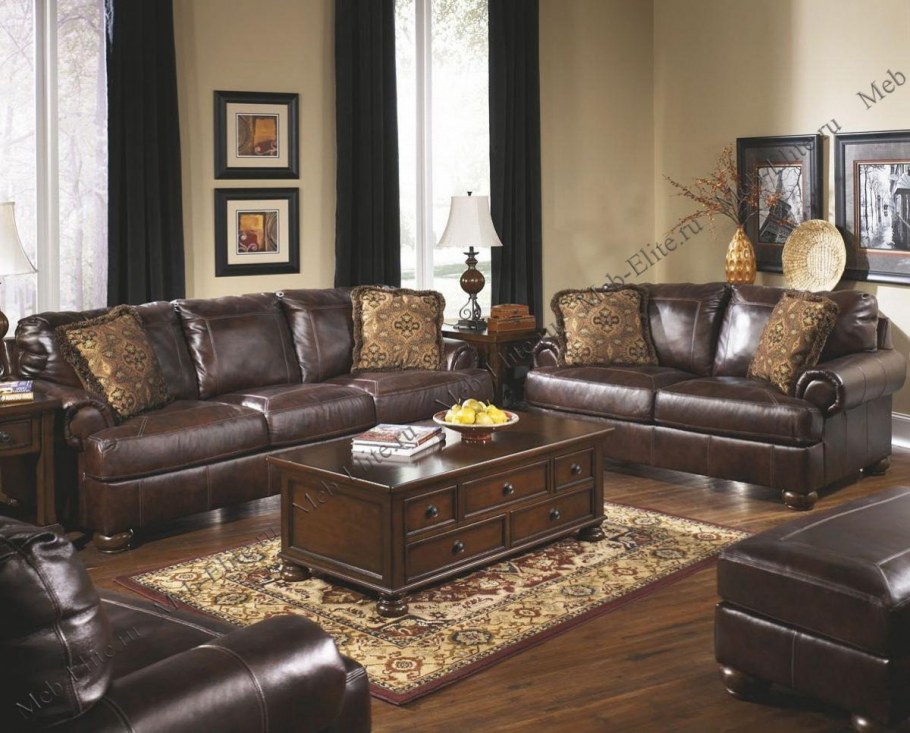 Диван Дельта трехместный кожаный