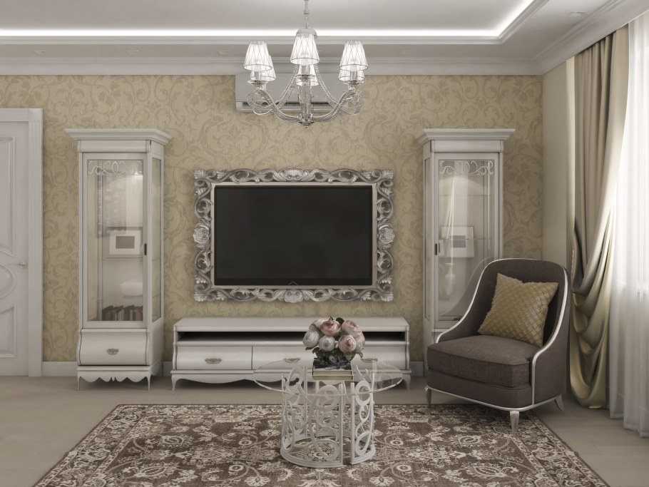 Телевизор в классическом интерьере