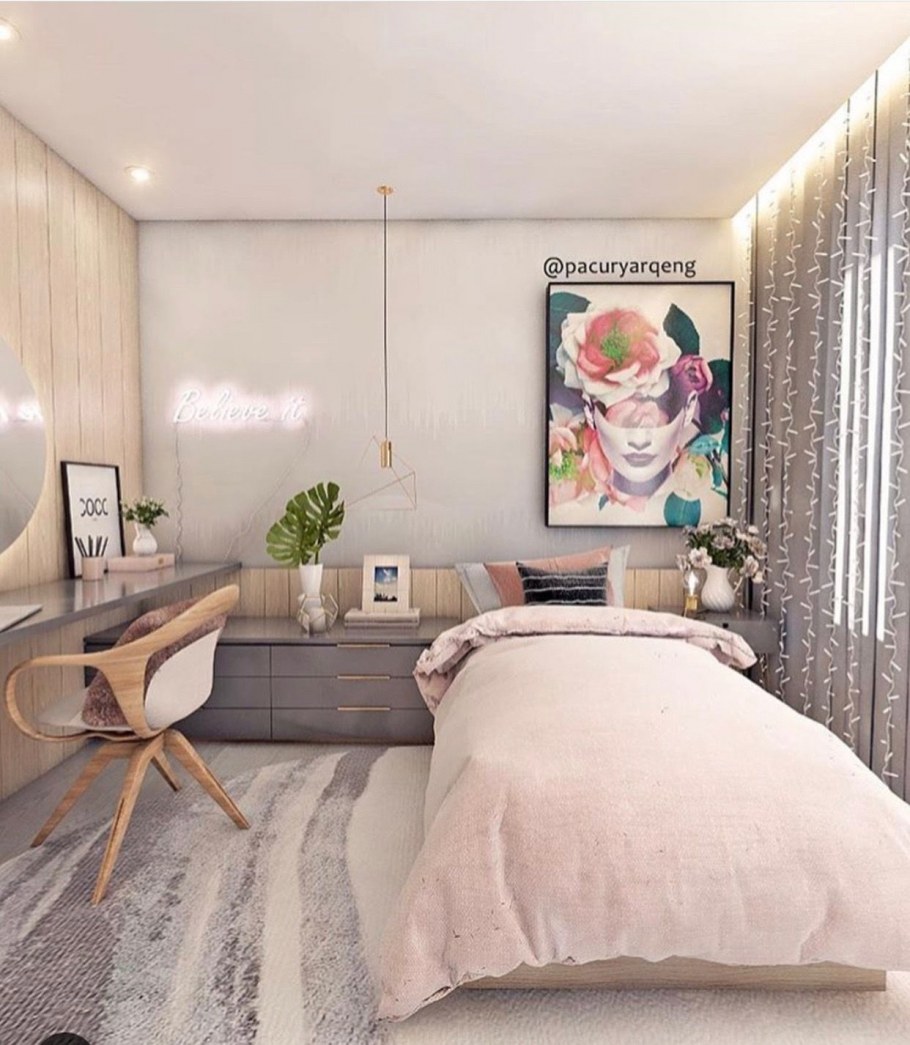 Спальня для девушки в современном стиле