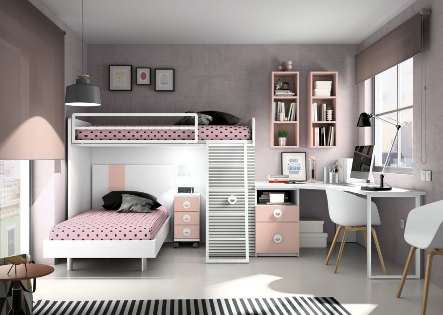 Двухэтажная комната для девочки подростка