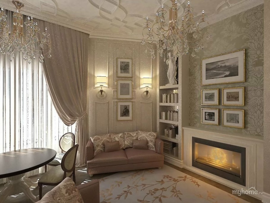Гостиные комнаты в классическом стиле