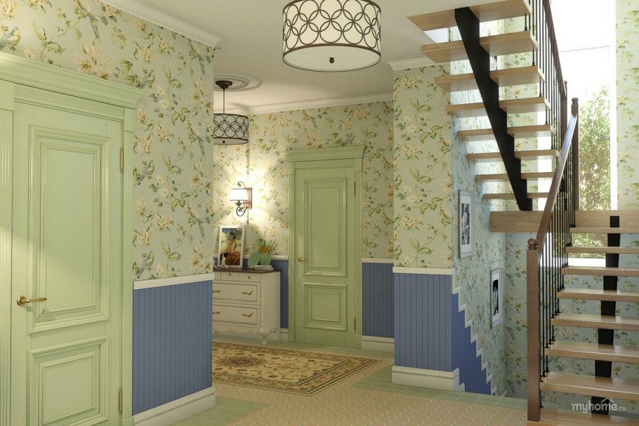 Прихожая в оливковых тонах