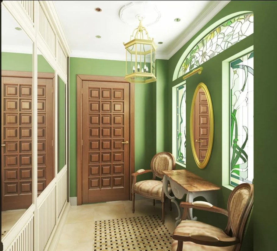 Прихожая в оливковых тонах