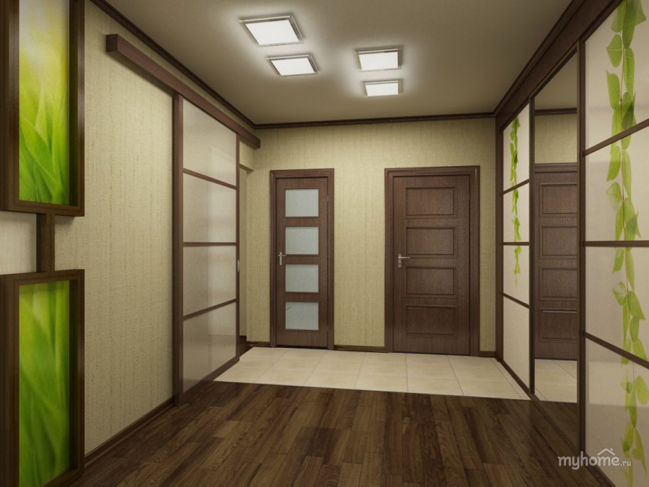 Коридор в фисташково- коричневых тонах