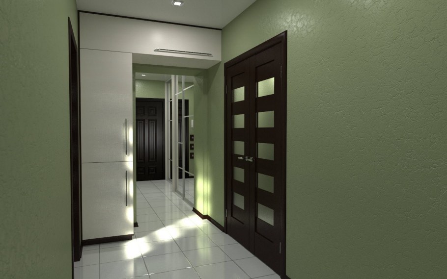 Фисташковый цвет у шкафа в коридоре