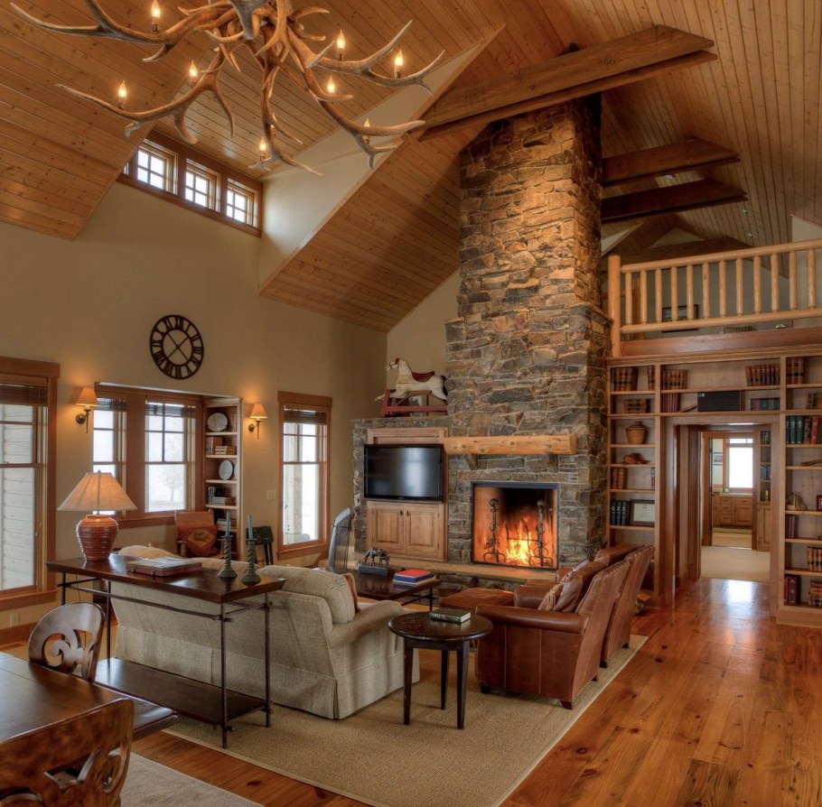 Интерьер каминного зала