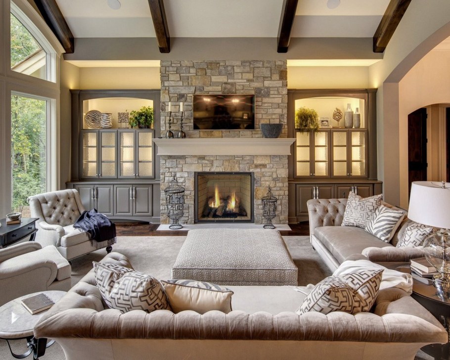 Гостиная в загородном доме