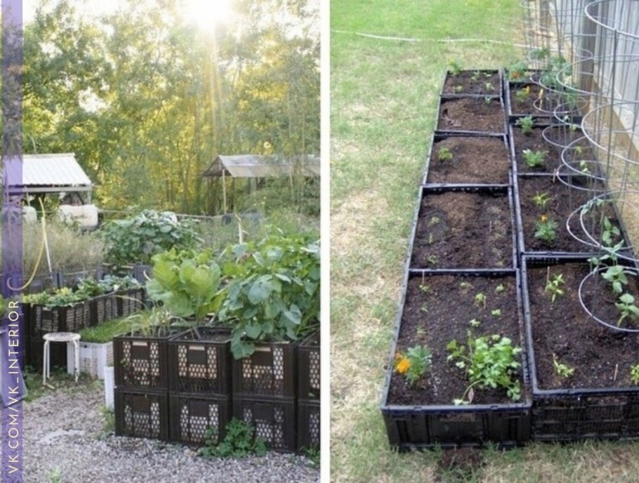 Клумбы из габионов