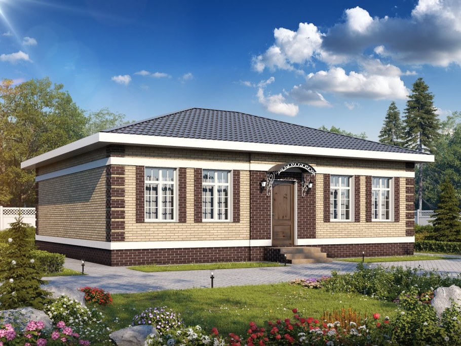 Одноэтажный кирпичный дом 80 кв.м