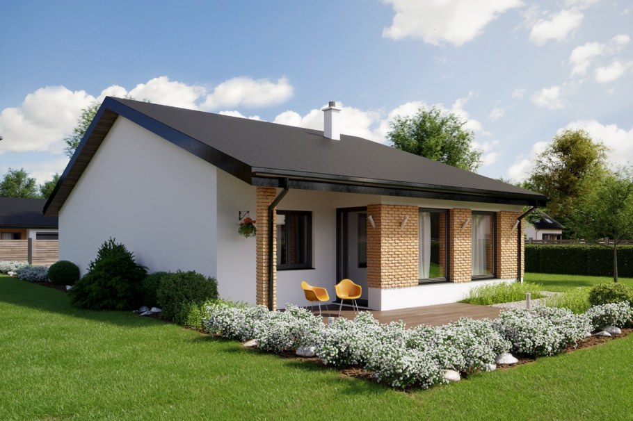 Одноэтажный дом из газобетона 80 кв