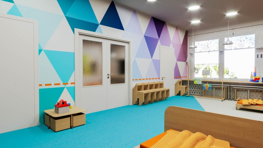 Интерьер стен в детском саду