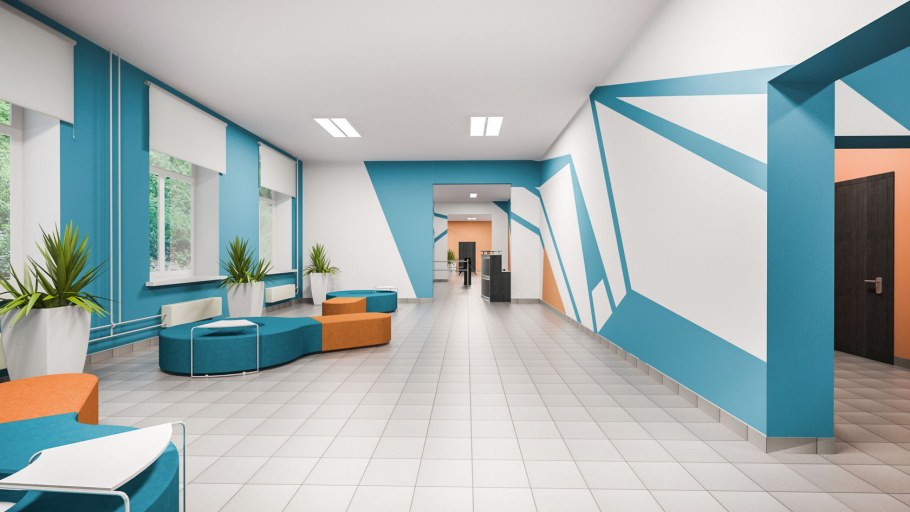 Интерьер школьной рекреации