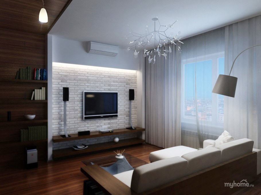 Интерьер гостинной 18кв м