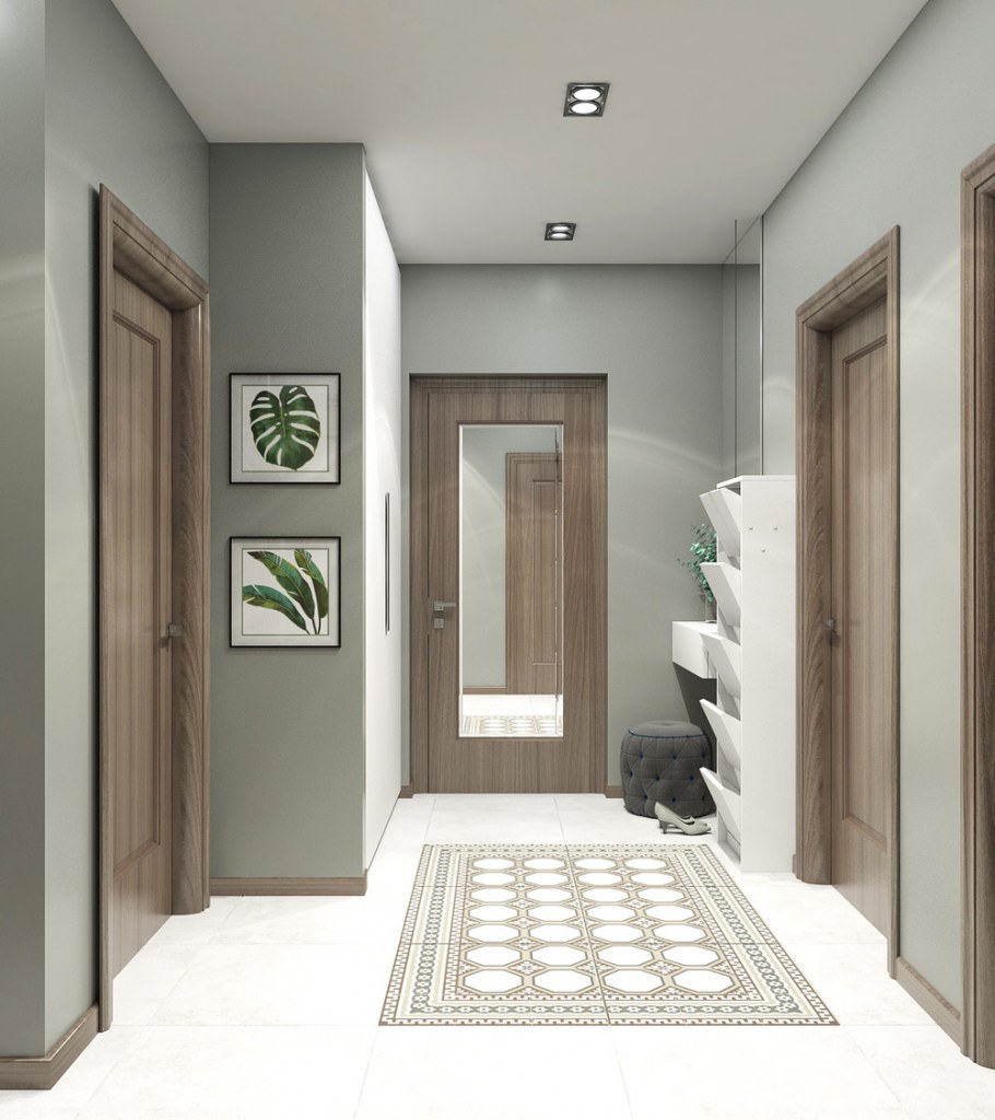 Прихожая 9 кв.м квадратная