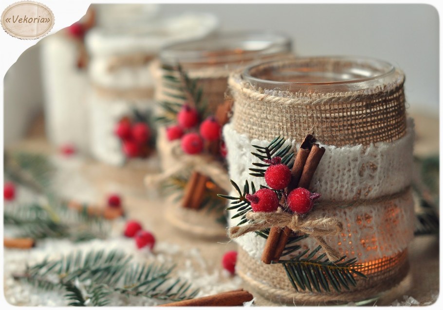 Украшение вазы к новому году