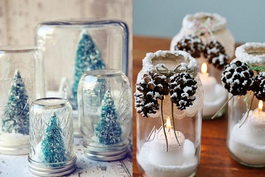 Новогодний декор баночек