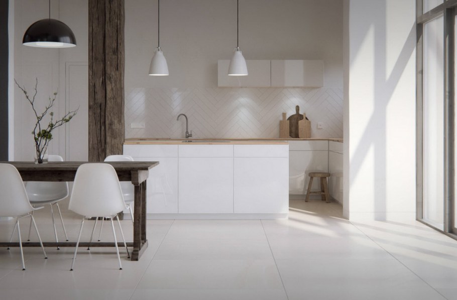 Кафель в скандинавском стиле на кухню
