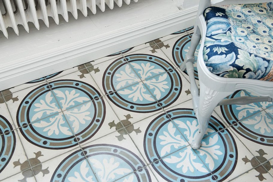 Напольная плитка в скандинавском стиле для ванной