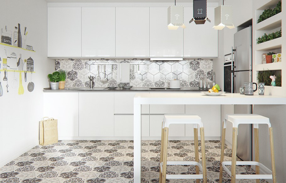 Фартук для кухни в стиле Сканди