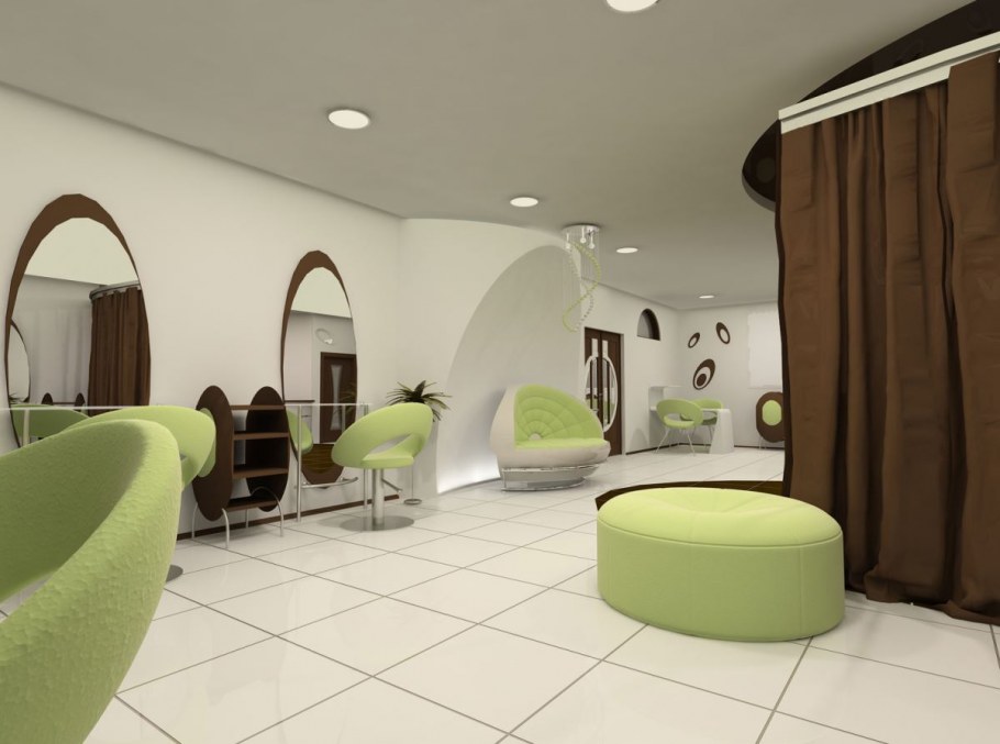 Интерьер салона красоты в стиле эко