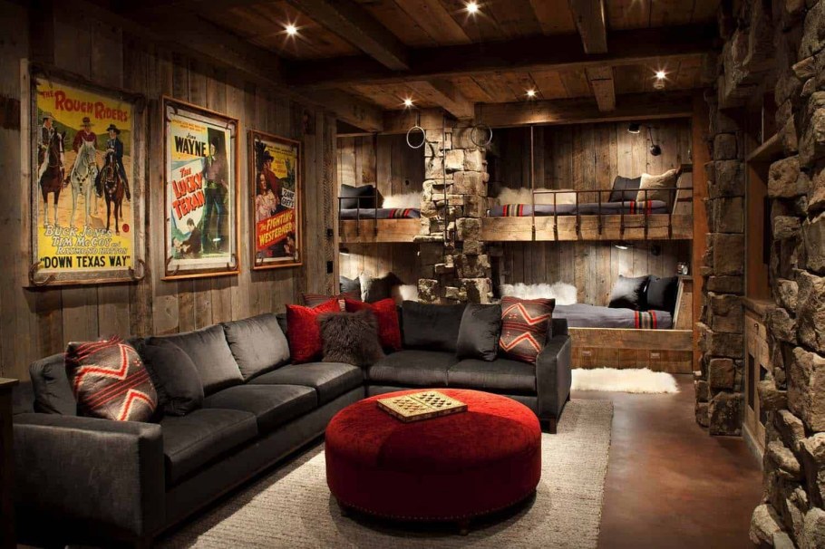 Гостиная в стиле милитари