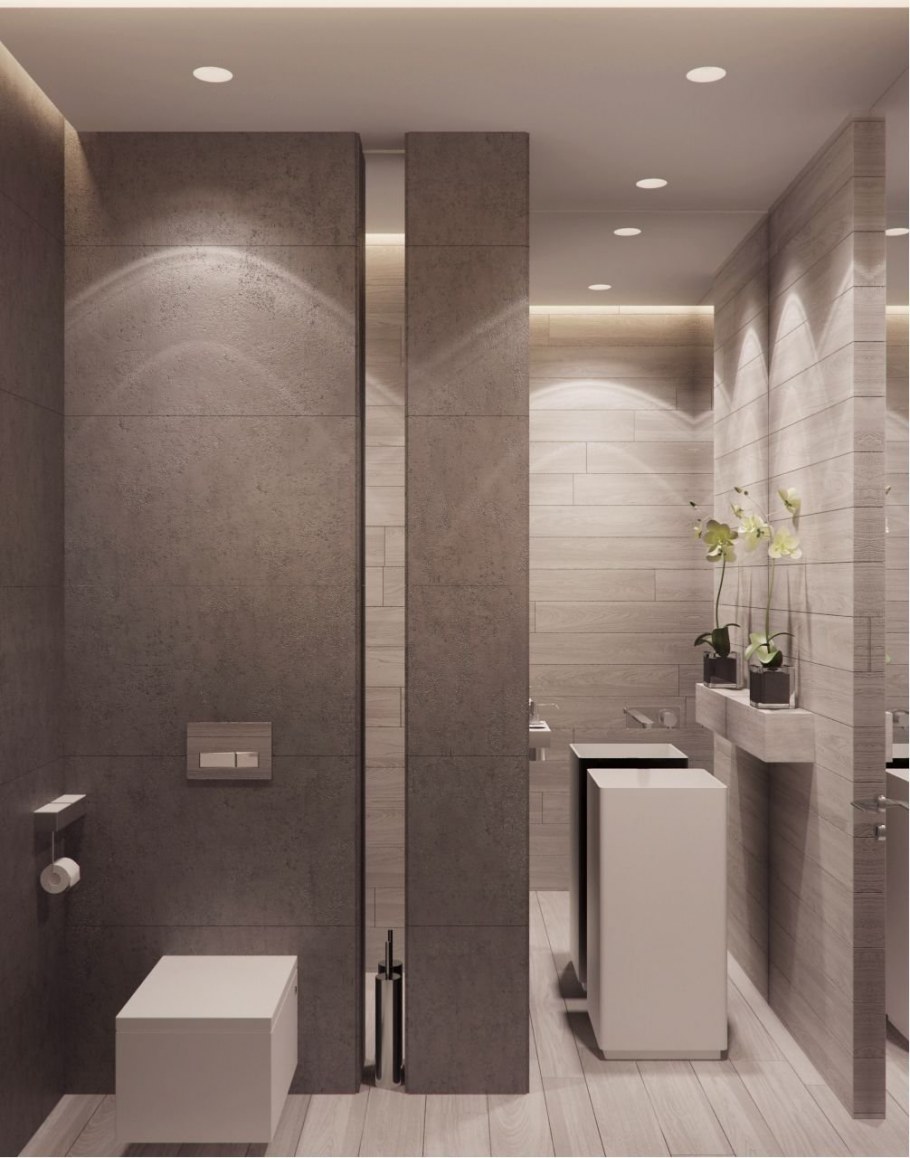 Гостевой санузел с душевой в современном стиле