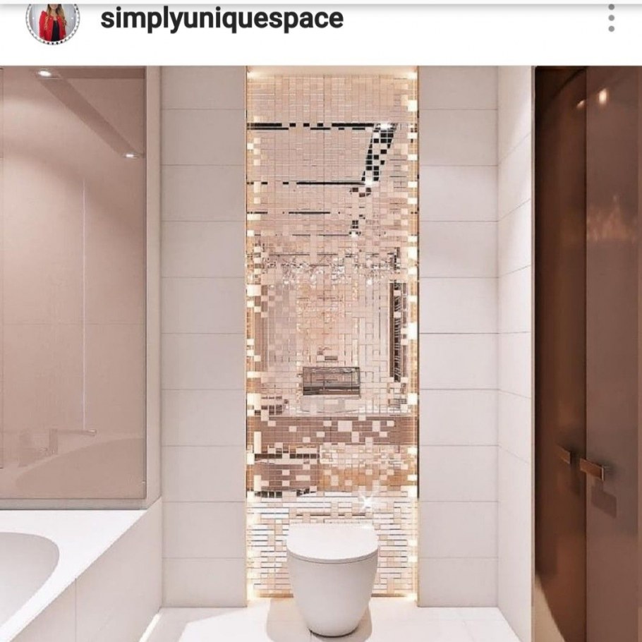 Ванная комната с зеркальной мозаикой