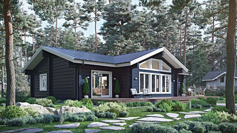 Дом из клееного бруса 1 этажный Kontio