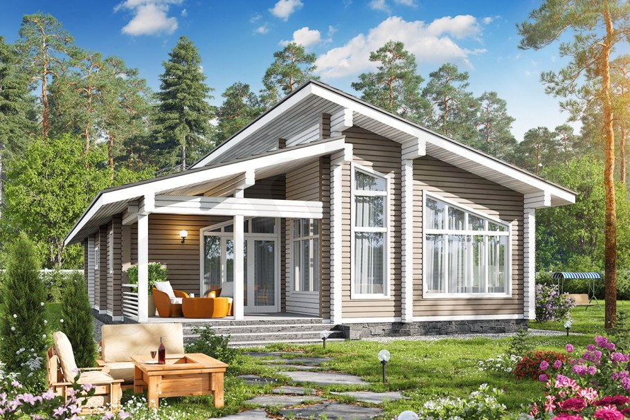 Дома из клееного бруса 150м2 Скандинавский