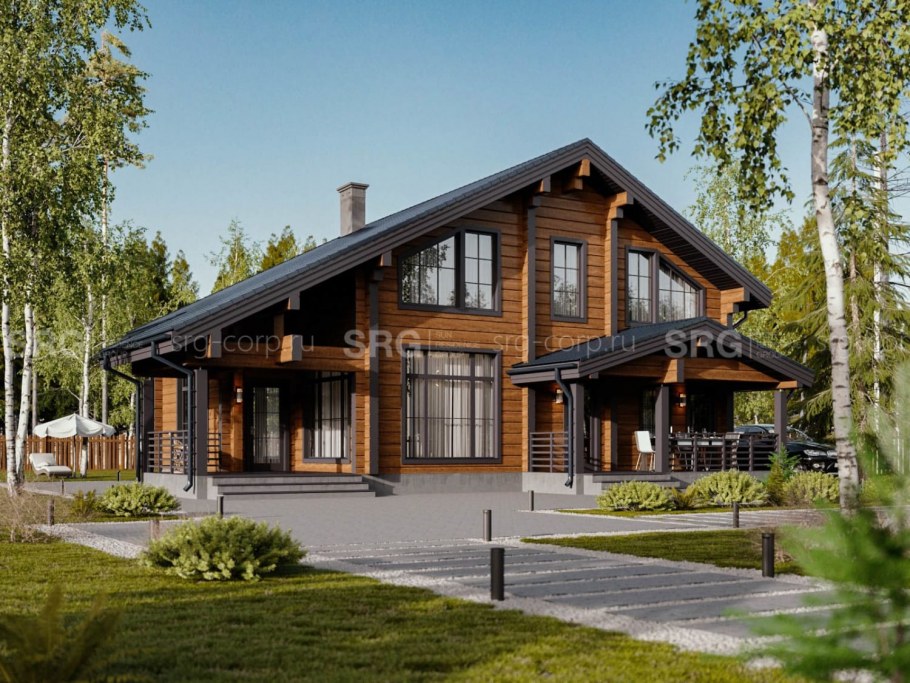 Дом из бруса проекты Скандинавия 130м2